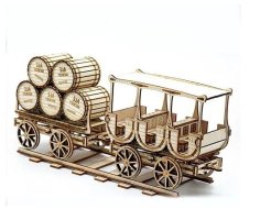 Laser Cut 3D Wooden Puzzle Locomotive Model Wooden Train Layout CDR File