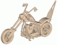 Laser Cut 3D Wooden Puzzle Motorbike Model Design Vector File