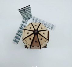 Laser Cut 3D Wooden Puzzle Rocket Spaceship Toy 3mm DXF File
