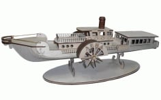 Laser Cut 3D Wooden Puzzle Ship Model Design CDR Vectors File
