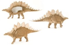 Laser Cut 3D Wooden Puzzle Stegosaurus Dinosaur 11mm CDR File