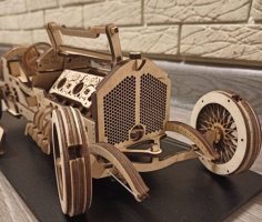 Laser Cut 3D Wooden Puzzle Toy Car Model CDR File
