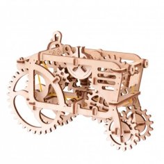Laser Cut 3D Wooden Puzzle Tractor Model DXF File