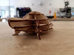 Laser Cut 3D Wooden Puzzle Turtle Model Vector File