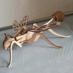 Laser Cut 3D Wooden Puzzle Wasp Model Template Insect 3D Puzzle CDR File