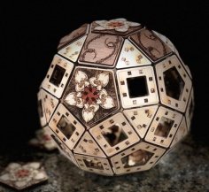 Laser Cut 3D Wooden Puzzle Ball CDR File