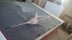 Laser Cut 3D Wooden Swordfish Model, Wooden Fish Puzzle Drawing Vector File