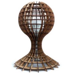 Laser Cut 3D Wooden Table Night Light Room Decorative Lamp Vector File