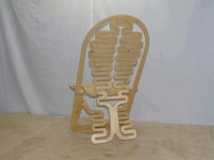 Laser Cut 3DD Puzzle Abstract Design Folding Chair Model CDR Vectors File