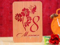 Laser Cut 8th March Women’s Day Gift Card Template Vector File