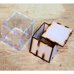 Laser Cut Acrylic Box with Elastic Clips DXF and SVG Vector File