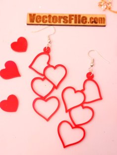 Laser Cut Acrylic Earring Heart Earring Jewelry Template DXF and CDR File