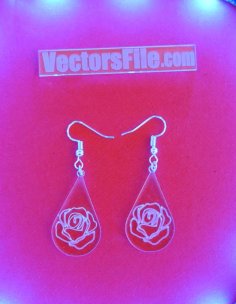 Laser Cut Acrylic Flower Earring Design Acrylic Jewellery Template DXF and CDR File