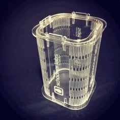 Laser Cut Acrylic Pen Stand Box DXF File