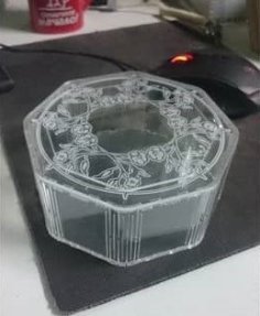 Laser Cut Acrylic Round Candy Box DXF File