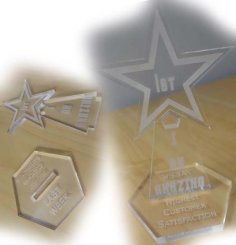 Laser Cut Acrylic Sheet Star Award Trophy CDR and DXF File