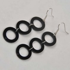 Laser Cut Acrylic Triple Hoop Earrings Acrylic Jewelry Template CDR Vector File