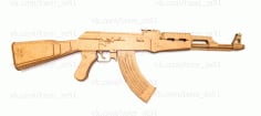 Laser Cut AK 47 Gun Wooden Model CDR Vectors File