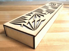 Laser Cut and Engraved Gift Box Plan Wooden Model Decorative CDR File