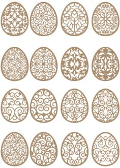 Laser Cut and Engraving Decorative Easter Egg Template Ai and CDR Vector File