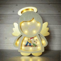 Laser Cut Angel Kids Room Night Light Lamp CDR File