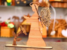 Laser Cut Angel Praying Decorative Stand 3mm Free Vector