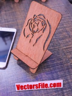 Laser Cut Animals Mobile Phone Stand Bear Phone Holder CDR and SVG File