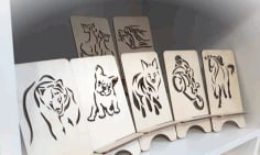 Laser Cut Animals Mobile Phone Stand CDR, DXF and Ai File