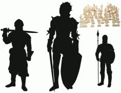 Laser Cut Army Toy Soldiers Miniature Figures Vector File