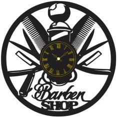 Laser Cut Barber Shop Wall Clock Wooden Clock DXF and CDR File
