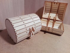 Laser Cut Barrel Box 3mm Plywood DXF File