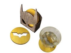 Laser Cut Batman Coaster with Stand CDR File