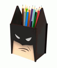 Laser Cut Batman Super Hero Pen Holder CDR File