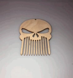 Laser Cut Beard Skull Comb Free Vector Download