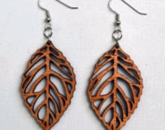Laser Cut Beautiful Leaf Earrings Jewelry Templates Free Vector CDR File