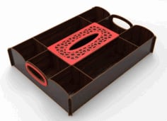 Laser Cut beautiful Wooden tissue Box DXF File