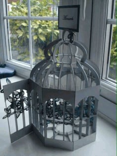 Laser Cut Bird Cage Stylish CDR, DXF and DWG File