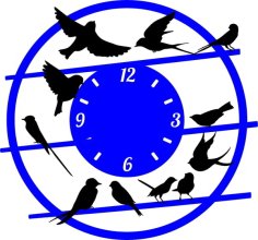 Laser Cut Bird Wall Clock CDR File