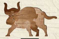 Laser Cut Bull Puzzle Drawing CDR File