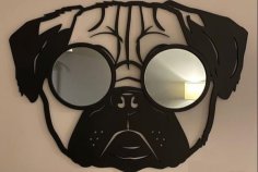 Laser Cut Bulldog Dog Mirror Frame CDR File