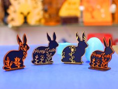Laser Cut Bunny Layered Stand Decoration Happy Easter Decorative Ideal 3mm Vector File