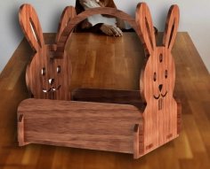 Laser Cut Bunny Shaped Wooden Basket CDR File