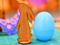Laser Cut Bunny Stand Decoration Easter Bunny Decor Item 3mm Vector File
