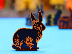 Laser Cut Bunny Stand Decoration Layered Easter Bunny Decor Item Vector File