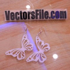 Laser Cut Butterfly Earrings Design Ladies Jewelry Art CDR and DXF File