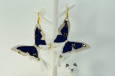 Laser Cut Butterfly Earrings Template Jewelry Pattern Design DXF File