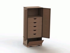 Laser Cut Cabinet with Drawers Free DXF Vectors File
