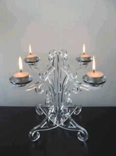 Laser Cut Candle Holder, Candle Stand for Room Decoration Vector File