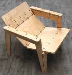 Laser Cut Cardboard Lounge chair CDR Vectors File