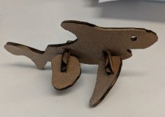 Laser Cut Cardboard Shark Model Vector File